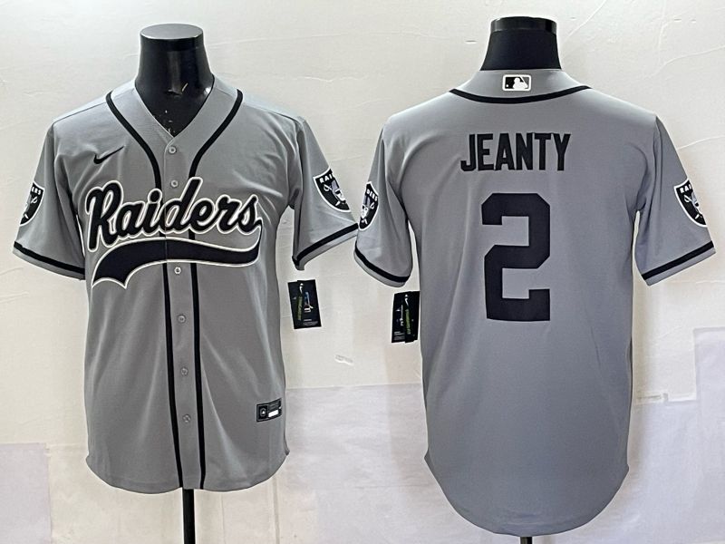 Men 2025 Oakland Raiders #2 Jeanty Grey 3th generation Joint Name Nike Limited NFL Jersey style 071->oakland raiders->NFL Jersey
